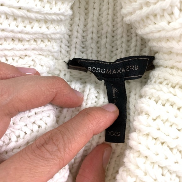 BCBGMAXAZRIA white tunic sweater XXS/XS like NEW! - Picture 4 of 6